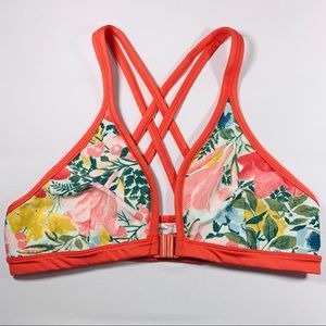 UO Without Walls Floral Sport Bra Coral